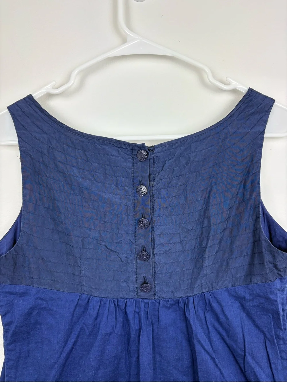 Floreat Anthropologie Navy Sleeveless Dress w/ Floral Embroidery Size 4 EUC Boho